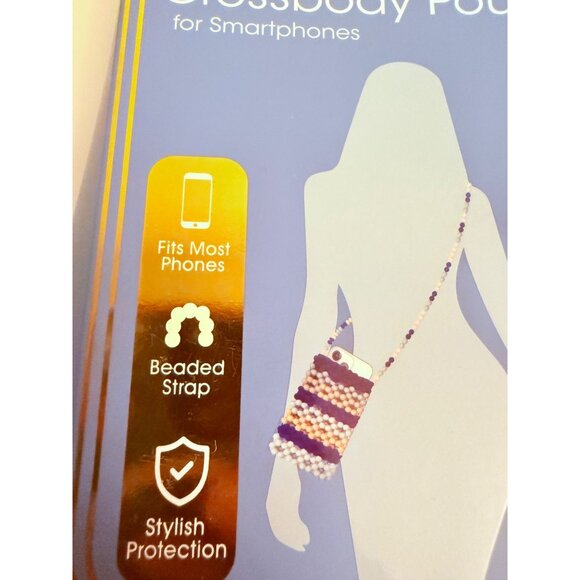 PrimeConnect Beaded Crossbody Pouch Smartphones Blue Gray Boho Y2K Phone Fashion - Picture 14 of 16